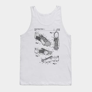 Soccer Boots Patent - Football Boots Art - Black And White Tank Top